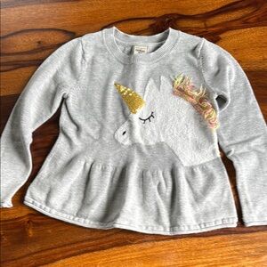 Gray Unicorn Kids light weight sweater top